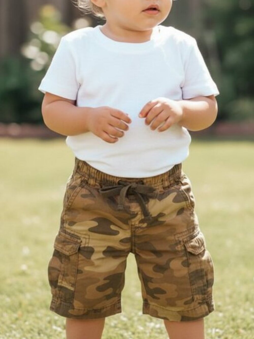 CARTERS Camo Long Cargo Shorts Boys 24m 2T Toddler Camoflauge Board